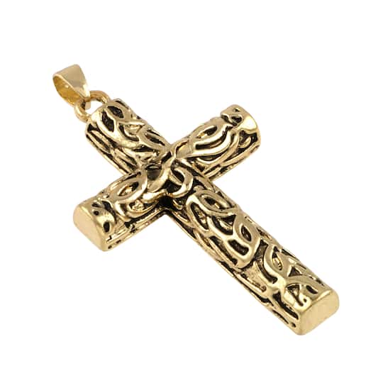 Antique Gold Filigree Cross Pendant by Bead Landing&#x2122;